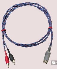 英國古董雞骨草 紫銅鍍錫 5p Din - 2RCA 靚線訊號線（1.5米、西德din插、英國RCA插）
