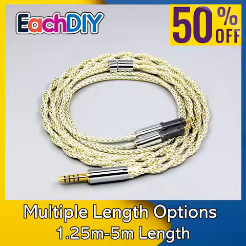 TypeS 23AWG Litz Shielding Silver OCC Earphone Cable For Audio-Technica ATH-R70X ATH-R70XA headphone