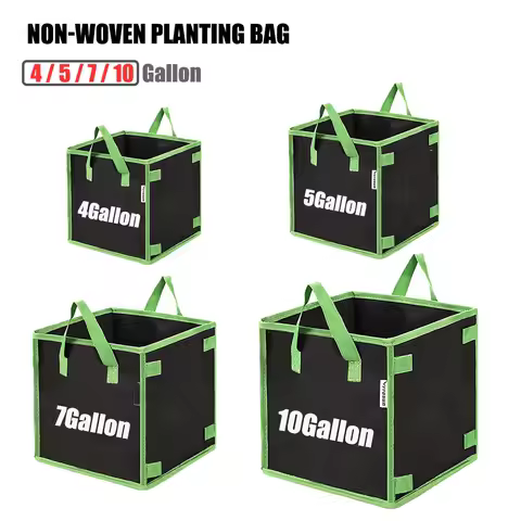 4/5/7/10 Gallon Non-woven Fabric Growing Bags Vegetable Flower Potato Pouch Root Container Garden Sq