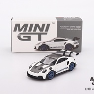 Mini GT #853 Porsche 911 (992) GT3 RS Weissach Package White with Indigo Blue