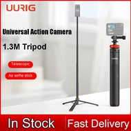 UURIG 1.3M Action Camera Selfie Stick for DJI/Gopro/Insta360 Universal Action Camera Tripod