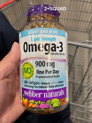 ［加拿大代購］Webber Naturals 三倍強度 Omega-3（900 毫克 EPA/DHA）200 粒軟膠囊