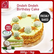 [Cinta Rasa] FREE MSW Ice Cream - Hand Made Ondeh Ondeh Birthday Cake 500G [FREE QXQUICK]