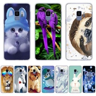 A2-Animal Motifs theme soft CPU Silicone Printing Anti-fall Back CoverIphone For Samsung Galaxy a6 2018/a8 2018/a8 2018 plus/j6 2018/s9