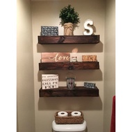 3-layer bathroom wooden floating shelves bathroom organizer wooden floating bathroom display rack ba