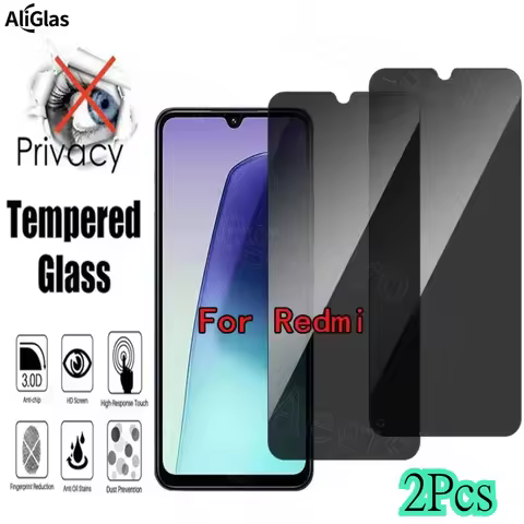 2Pcs Privacy Screen Protector for Redmi Note 7 10 11 12 13 14 15 Pro Anti-Scratch for Redmi K70 K40 