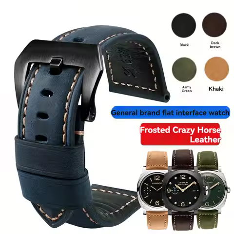20mm 22mm 24mm Leather Straps For Panerai Tissot Citizen Watch Accessories Men's Watch Bands Cowhide