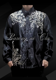 BLACK MODERN BARONG TAGALOG FOR MEN