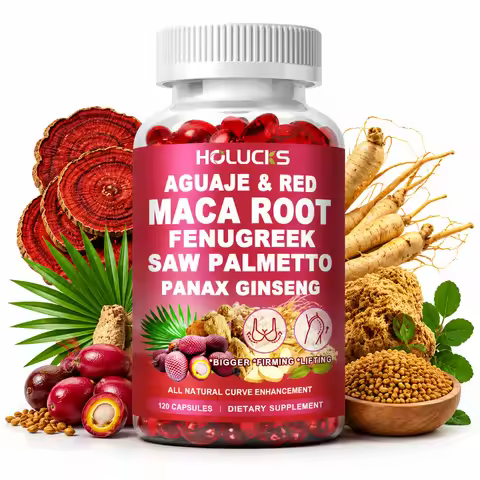 Organic Aguaje & Red Maca Supplement, with Fenugreek, L-Arginine, for Curve Lifting, Nourish Skin Vi