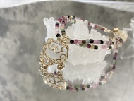 【步瑤碧影。極細手鍊】碧璽、白貓眼石步瑤、白水晶|單品保證