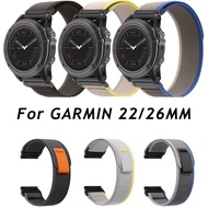 22mm 26mm Nylon Fabric Loop Watch Strap for Garmin Fenix 7X 6X 5X 7 6 5 D2 Forerunner 945 Tactix Weave Watch Band Bracelet