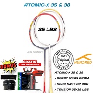 [PREMIUM ORIGINAL] Hundred Atomic-X38 Badminton Racket Original 38 Lbs