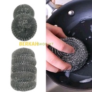 BERKAH 5PCS Stainless Steel Sponge Dishwashing Sponge Donut Wire