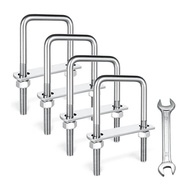 4 Sets M8 Square U-Bolts 2 Inch Wide304 Stainless Steel with NutsBolt Plate and Washers
