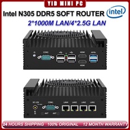 Intel N305 Soft Router DDR5 4800MHz 16G+512G M.2 SSD MINI PC 4*Intel i226 2.5G LAN HDMI USB3.0 Fanle