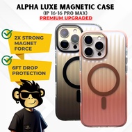 MOJOSKINS Alpha Luxe Black Magnetic Casing Straight Transparent Case for iP 16 Pro Max iP 13 14 15 P