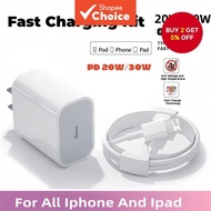 Fast Charger PD 20W/30W Adapter and Charging Cable Compatible with All iPhone Series 5 to 16 Pro Max