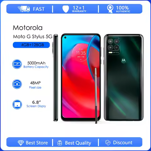 Original Unlocked Motorola Moto G Stylus 5G XT2131 4GB RAM 128GB ROM Octa-core 48MP 6.8'' 5000mAh An