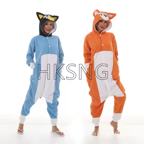 Fleece New Blue Yellow Dog Kigurumi Adult Onesie Cartoon Pajama Animal Halloween Party Costume Jumps