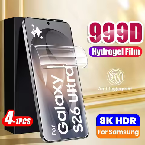 S26Ultra 4-1Pcs Hydrogel Film for Samsung Galaxy S26 Ultra 5G Curved Screen Protector Soft Films Sam