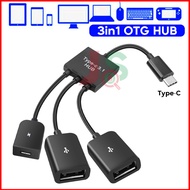 QS Work QS Work 100% 10 C2 3in1 OTG Adapter Cable Type-C to USB Micro HUB Male to Female Double USB 