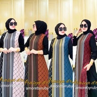 Arasya Dress Amore By Ruby Gamis Motif Stripe Bahan Crepe Lembut Busui