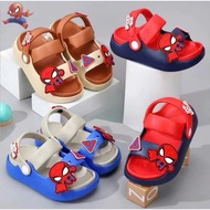 Cool summer boys' 2-strap sandwich sandals with spider-man shape and super light back strap