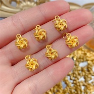916 gold Hollow Flower Pendant /916 gold Small Flower Bracelet diy charm gold 916