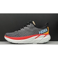 HOKA ONE ONE Clifton 8 Shock Absorption Sports Running shoes Gray Red White Men And Women Sneaker Size 36-45