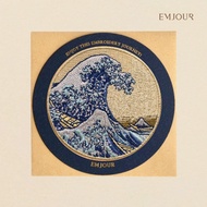 EMJOUR Embroidery Sticker Card-Kanagawa Surfing | Katsushikawa Souvenir Gift Zoo Card