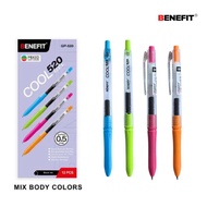 1 LSN / 12 PCS GEL PEN GP-520 COOL GEL (MIX BODY COLOR)