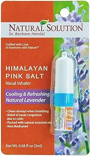 Natural Solution Himalayan Pink Salt Aromatherapy Nasal Inhaler,Cooling &amp; Refreshing, Relaxing Lavender With Natural Essential Oils,Clear Airways When Breathing - 0.68 oz