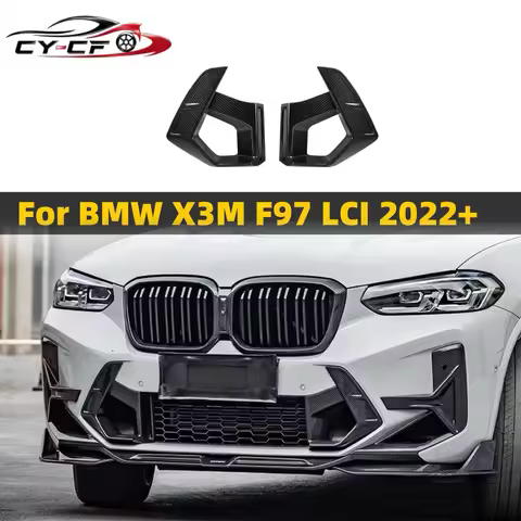 Dry Carbon Car Front Grille Air Vent Trims Cover Spoiler Accessories for BMW X3M F97 2022+ FRP Body 