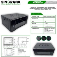 NEWEST - Wallmount Rack 4U, Single Door Server Rack 4U