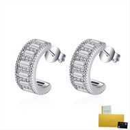 With Gra Certificate- Pt950 Platinum Moissanite Ear Clip Premium White Diamond Earrings