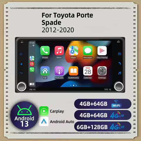 Wireless Carplay Autoradio Car Multimedia 2Din Android Radio 7" Screen Stereo for Toyota Porte Spade