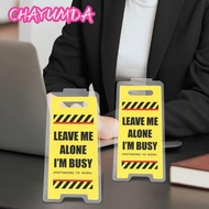 CHAYUMDA Acrylic Desk Sign, Yellow "Leave Me Alone I'M Busy" Bill Ticket Clip, Funny Mini Office Bus