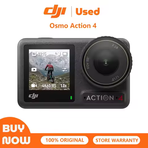 DJI Osmo Action 4 Used Waterproof Action Camera 1/1.3" Sensor 4K Video 120fps Low-Light 10-bit D-Log