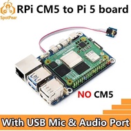 Raspberry Pi CM5 to Pi 5 Expansion Board With USB microphone & Audio Port Waveshare CM5-to-Pi5-Adapt