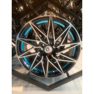 New set Sport Rim 17 Inch 17x7 8H ET42 7865F 2Tone BLACK / BLUE