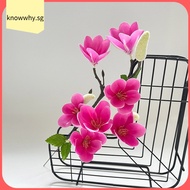 【KNWH】Artificial Magnolia Flower Single Stem 7 Blooms Fake Flowers for Home Decor