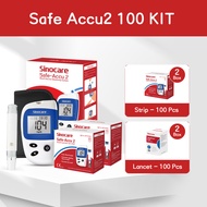 Paket Alat Ukur Cek Gula Darah Instant Sinocare Safe-Accu2 200 Memori