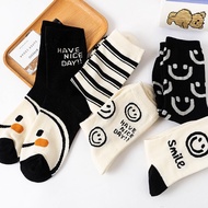 Korean socks Smile Emoji Sock Crew Socks Women Socks Men Stoking Black socks tube socks White socks Stokin Muslimah