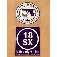 GLOCK & 18SX car windscreen sticker
