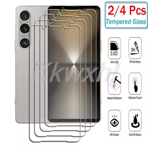2-4PCS 9H HD Tempered Glass For Sony Xperia 1 VII Xperia1VII Xperia1VI VI 1VII 1V 6 7 Screen Protect