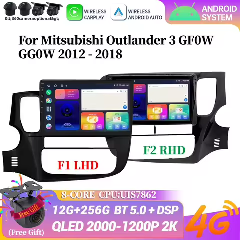 Android 14 Car Radio For Mitsubishi Outlander 3 GF0W GG0W 2012-2018 Navigation Wireless Carplay Mult