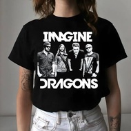 T-shirt band baharu Imagine Dragons, hitam, gaya muzik country.
