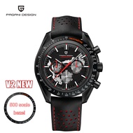 PAGANI DESIGN New Moon Quartz Men Watch Japan VK63 Chronograph Skeleton Sports Stainless Steel AR Sa