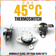 CQC Thermoswitch 45C 10A 250V Normally Close Pemanas Off pada 45 C