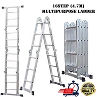 16 Step 4.7Meter Foldable Ladder Aluminium Ladder Multipurpose Ladder